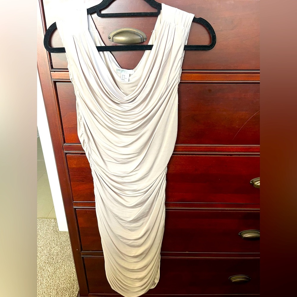 H&M taupe dress great for a wedding or date night. Gently worn and like new.